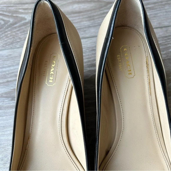 Coach Cream Leather Full Leather Wedge Heel  Pumps - Picture 8 of 13